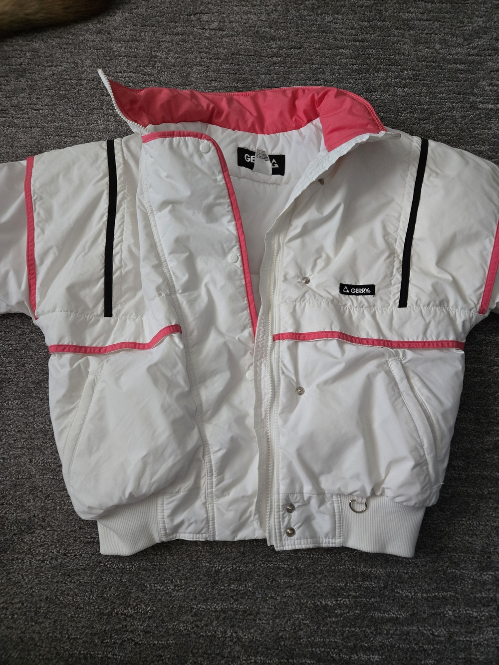 Vintage Gerry White & Pink Insulated Ski Jacket